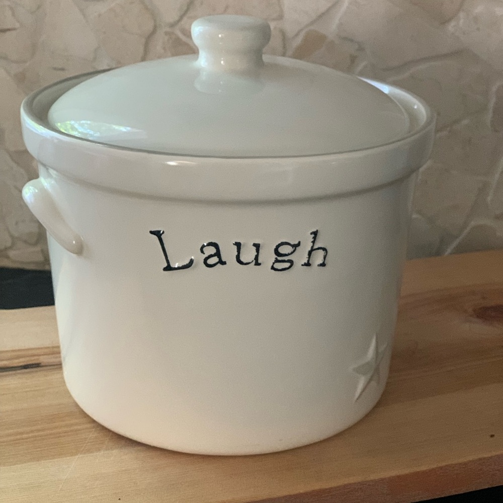 POTTERY BY KATHY |  Treat Embossed “Laugh” Canister